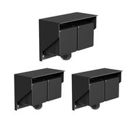 ledscom.de 3 prises extérieures/pour pièces humides PIWI, en saillie, IP44, double prise Schuko, 16 A/230 V, acier inoxydable, plastique, noir, horizontales