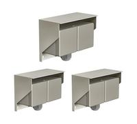 ledscom.de 3 prises PIWI pour extérieur/locaux humides, en saillie, IP44, double prise Schuko, 16 A/230 V, acier inoxydable, plastique, horizontales