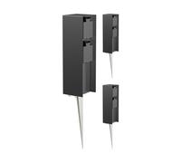 ledscom.de 3X Colonne de Prises de Jardin POMI avec Piquet de Terre pour l'extérieur, IP44, 2X, Noir, carré, 23cm