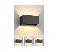 ledscom.de 4 appliques murales CUBEL pour l'extérieur, IP65, éclairage vers le haut/vers le bas, anthracite mat, rectangulaires, 2 x G9, max. 10 W