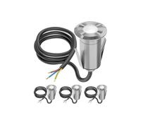 ledscom.de 4 pièces LED encastrées dans le sol GLOX pour l'extérieur, IP67, aluminium, rond, 35mm Ø, blanc, mat