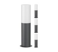 ledscom.de 4 pièces Lumière de chemin/Borne d'éclairage GROPO pour l'extérieur avec capot en verre véritable Premium - résistant aux UV, pas de jaunissement, IP44, 41 cm, anthracite, 1x E27