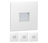 ledscom.de : 4 spots LED pour escaliers/appliques murales, adaptés à une utilisation intérieure et extérieure, type downlight, carrés, 85 x 85 mm, lumière blanche froide