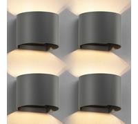 ledscom.de 4x Applique murale RUNEL pour l'extérieur, IP65, up/downlight, anthracite mat, ronde, 1x G9 max. 10W