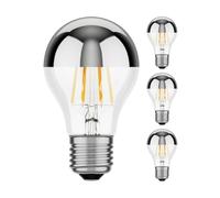 ledscom.de 4x E27 ampoules LED, A60, blanc chaud (2700 K), 6 W, 667lm, miroir de tête (argent)