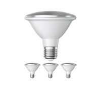 ledscom.de 4x E27 ampoules LED, PAR30 cou court, blanc chaud (2700 K), 12,9 W, 994lm, 42°, miroir réflecteur (argent)