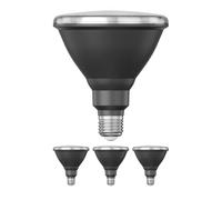 ledscom.de 4x E27 ampoules LED, PAR38 cou court, blanc (4200 K), 16,1 W, 1379lm, 45°, miroir réflecteur (argent)
