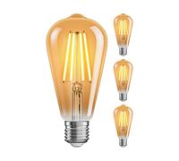 ledscom.de 4x E27 ampoules LED, ST64, blanc extra chaud (2500 K), 7,2 W, 814lm, variateur à 3 niveaux, doré