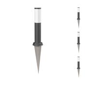 ledscom.de 4x lampe d'allée/lampe de borne/lampe de jardin PORU avec piquet de terre pour l'extérieur, IP44, 39cm, anthracite, 1 x E27 max. 60W