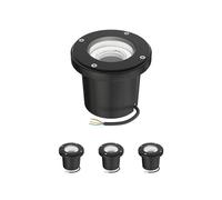 ledscom.de 4x lampe encastrée dans le sol BOFU pour l'extérieur, IP67, orientable, noir, rond, 150mm Ø, 1x GU10 max. 15W