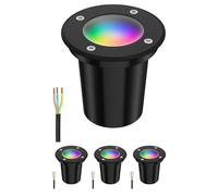 ledscom.de 4x lampe encastrée dans le sol BOLI pour l'extérieur, IP67, noir, givré, rond, 108mm Ø incl. lampe LED RGB, smart 473lm
