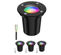 ledscom.de 4x lampe encastrée dans le sol BOLI pour l'extérieur, IP67, noir, rond, 108mm Ø incl. lampe LED RGB, smart 473lm