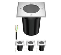 ledscom.de 4x lampe encastrée dans le sol RELI pour l'extérieur, IP67, inox, carrée, 11 x 11cm, 1x GU10 max. 15W