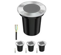 ledscom.de 4x lampes encastrées dans le sol BOLI pour l'extérieur, IP67, inox, rond, 108mm Ø, 1x GU10 max. 15W, givré