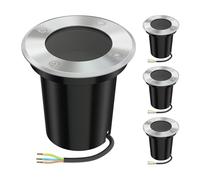 ledscom.de 4x lampes encastrées dans le sol BOLI pour l'extérieur, IP67, inox, rond, 108mm Ø, 1x GU10 max. 15W