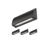 ledscom.de 4x LED Applique murale/éclairage d'escalier SEGIN pour l'extérieur, IP54, plat, downlight, noir mat, carré, 6,3 W, 630lm, blanc froid