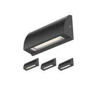 ledscom.de 4x LED Applique murale/éclairage d'escalier SEGIN pour l'extérieur, IP54, plat, downlight, noir mat, carré, 3,8 W, 265lm, blanc chaud