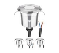 ledscom.de 4x LED encastrés de sol AGENA pour l'extérieur, IP65, inox, rond, 60mm Ø, blanc chaud