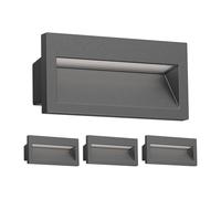 ledscom.de 4x LED encastrés muraux NOLA, downlight pour l'extérieur, IP54, anthracite mat, 140 x 70mm, blanc chaud
