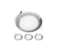 ledscom.de 4x LED Spot encastré Zobe plat GX53 chromé rond 6,105W 560lm blanc 107mm Ø cercle de perçage 90mm Ø