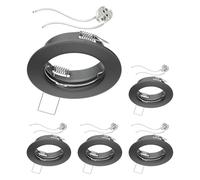 ledscom.de 5 cadres d'encastrement pour plafond FERE, couleur anthracite mat (LED/halogène/MR16/50 mm), avec douille GU5.3