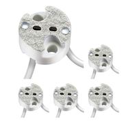 ledscom.de 5 douilles GU5.3/G4, céramique, blanc, 12 V CA, 25 W max.