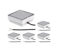 ledscom.de 5 pièces LED pavé encastré de sol CUS pour l'extérieur, IP67, carré, 15 x 15cm, blanc froid