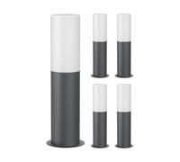 ledscom.de 5 pièces Lumière de chemin/Borne d'éclairage GROPO pour l'extérieur avec capot en verre véritable Premium - résistant aux UV, pas de jaunissement, IP44, 41 cm, anthracite 1x E27