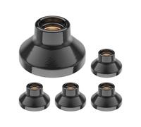 ledscom.de 5 plafonniers/douilles ELEKTRA, porcelaine, noir brillant, 1 x E27 max. 300 W