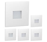 ledscom.de : 5 spots LED pour escaliers/appliques murales, adaptés pour une utilisation intérieure et extérieure, type downlight, carrés, 85 x 85 mm, lumière blanc chaud