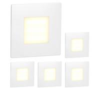 ledscom.de : 5 spots LED pour escaliers/appliques murales FEX, pour intérieur et extérieur, carrés, 85 x 85 mm, lumière blanc chaud