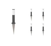 ledscom.de 5x Borne d'éclairage PORU avec piquet de terre pour l'extérieur, IP44, 39cm, anthracite, ampoule E27 471lm incluse, blanc extra-chaud