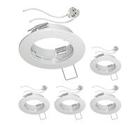ledscom.de 5x Cadre de montage au plafond FERE, rond, blanc brillant (LED/Halogène/MR16/50mm) in ouille GU5.3