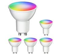 ledscom.de 5x GU10 LED RGB Ampoule, PAR16, blanc chaud - blanc froid (2900-6200 K), 5,5 W, 473lm, 103°, Smart Home, WLAN, Alexa, mate