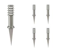 ledscom.de 5x lampe d'allée/lampe de borne/lampe de jardin PORU avec piquet de terre pour l'extérieur, IP44, grille, 39cm, inox, 1 x E27 max. 60W