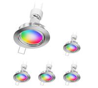 ledscom.de 5x plafonnier encastrable FERE cadre d'encastrement chromé mat pivotant incl. Smart Home lampe LED RGBW GU10, 5,41W, 473lm