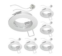 ledscom.de 6 cadres d'encastrement au plafond FERE, rond, blanc brillant (LED/Halogène/MR16/50mm) in ouille GU5.3