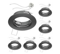 ledscom.de 6 cadres d'encastrement pour plafond FERE, couleur anthracite mat (LED/halogène/MR16/50 mm), avec douille GU5.3