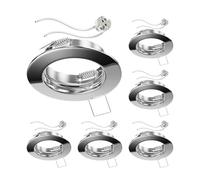 ledscom.de 6x Cadre de montage au plafond FERE, rond, chrome brillant (LED/Halogène/MR16/50mm) in ouille GU5.3