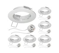 ledscom.de 6x cadre d'encastrement au plafond FERE, rond, blanc brillant (GU10/MR16/GU5,3/50mm) in ouille GU10
