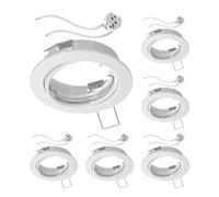 ledscom.de 6x cadre d'encastrement pour plafond FERE cadre d'encastrement blanc mat pivotant (LED/Halogène/MR16/50mm) in ouille GU5.3