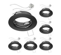 ledscom.de 6x cadre d'encastrement pour plafond FERE cadre d'encastrement noir mat (LED/halogène/MR16/50mm) in ouille GU5.3