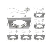 ledscom.de 6x cadre d'encastrement pour plafond RIR cadre d'encastrement chromé mat carré (LED/Halogène/MR16/50mm) in ouille GU5.3