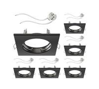 ledscom.de 6x cadre d'encastrement pour plafond RIR cadre d'encastrement noir mat carré (LED/Halogène/MR16/50mm) in ouille GU5.3