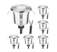 ledscom.de 6x LED encastrés de sol AGENA pour l'extérieur, IP65, inox, rond, 60mm Ø, blanc chaud