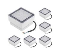ledscom.de 6x LED encastrés de sol pavé CUS pour l'extérieur, IP67, carré, 10 x 10cm, blanc chaud