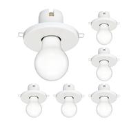 ledscom.de 6x Plafonnier encastré en porcelaine TELA, blanc, lampe E27 incluse efficacité énergétique A, givré, (blanc chaud, 4 W, 935lm)