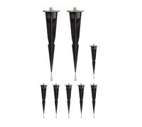 ledscom.de 8 piquets de jardin pour lampes de jardin, noirs, 17 cm, 45 mm de diamètre