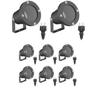 ledscom.de 8 projecteurs de jardin DUK pour l'extérieur, IP65, prise, anthracite, 1 x GU10 max. 15 W