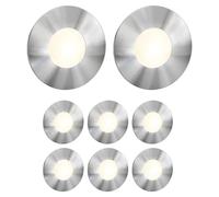 ledscom.de : 8 spots LED pour escaliers/appliques murales FEX, pour intérieur et extérieur, ronds, en acier inoxydable, diamètre 85 mm, lumière blanc chaud